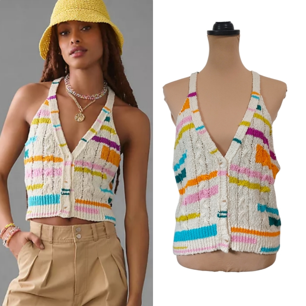 Pernille Rosenkilde Button-Front Sweater Tank Vest